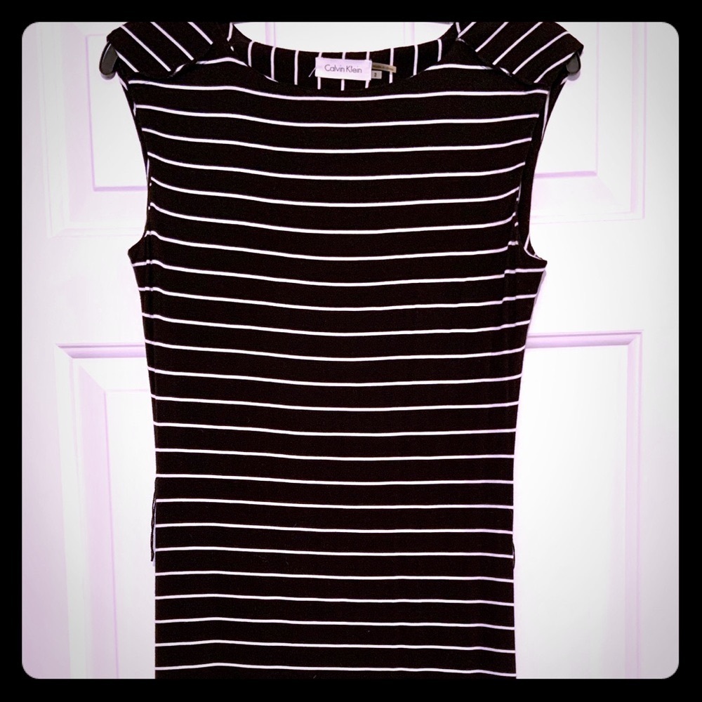 Calvin Klein fitted knit midi dress